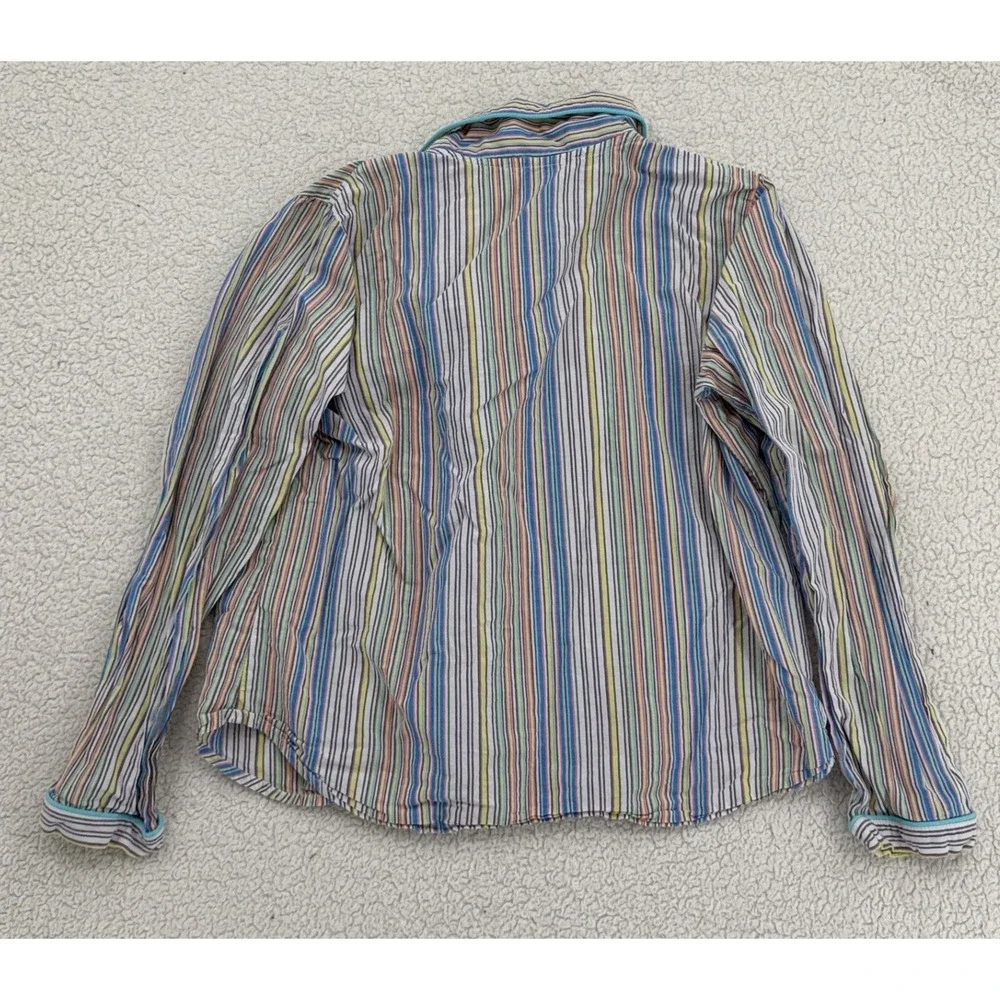 Victoria's Secret Women Size L Stripe Pajama Set Long Sleeve Button Top Pants - Picture 3 of 9
